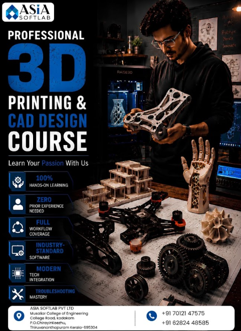 3 D Printing and CAD Design Course
