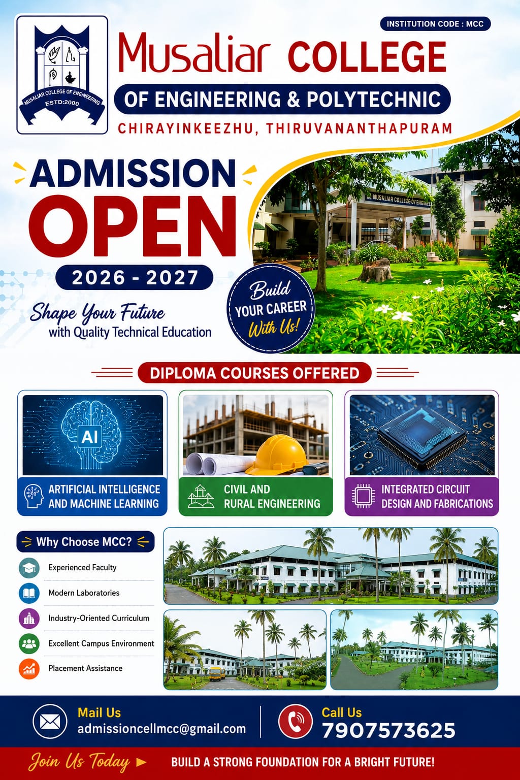 Admissions 2026-27 — Musaliar Group of Institutions