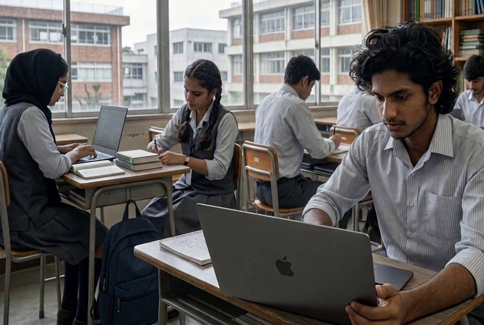 Students on campus